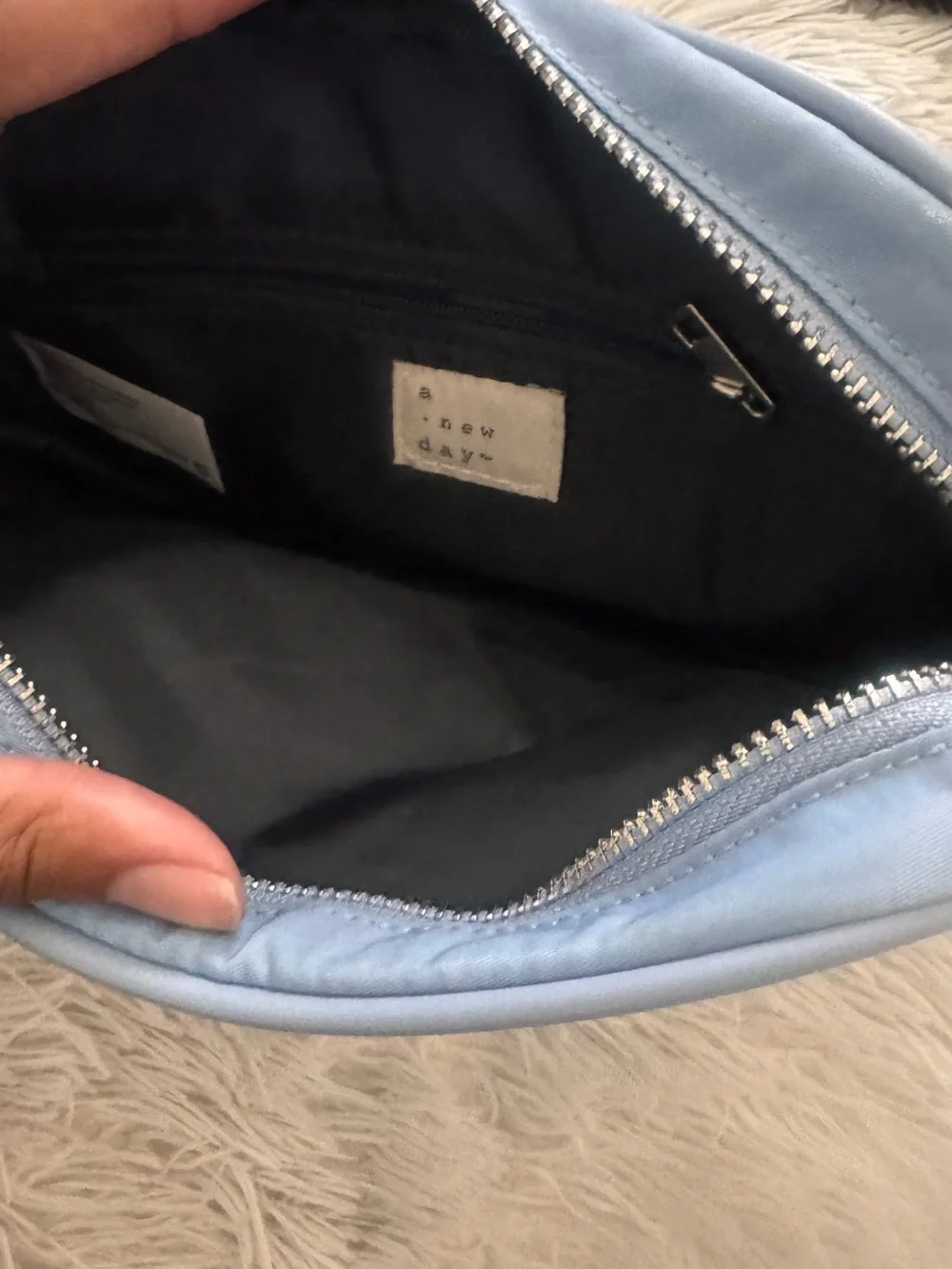a new day Light Blue Crossbody Bag with Adjustable Strap